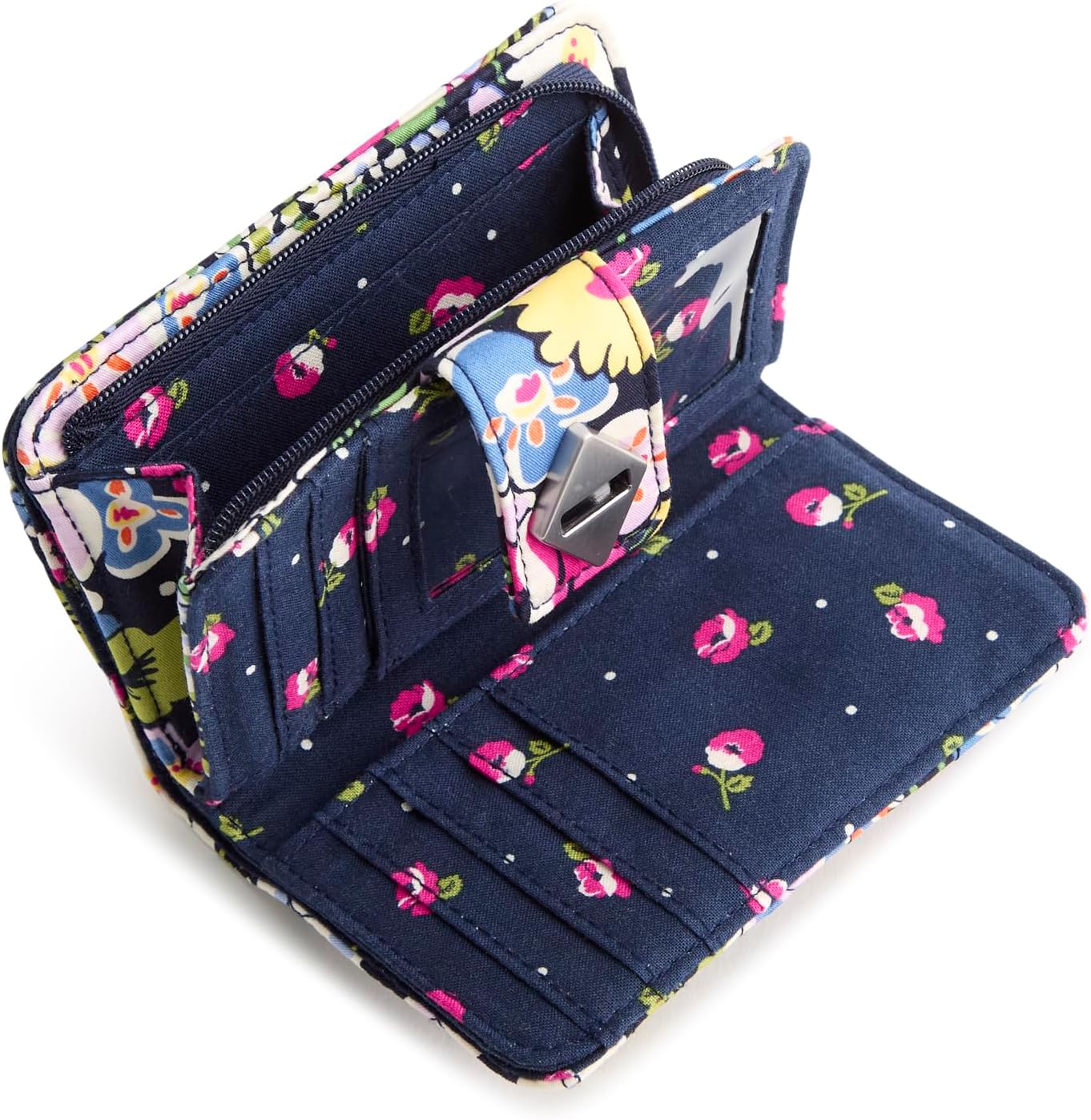 Vera Bradley Cartera pequeña con cierre giratorio, Campos de amapol...