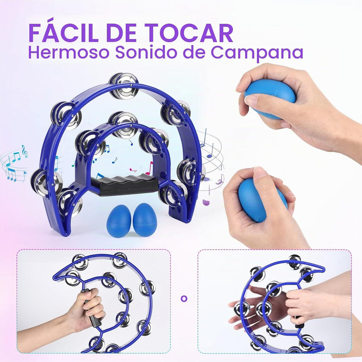 Pandereta Instrumento Musical con Cascabeles de Huevo - Panderetas...