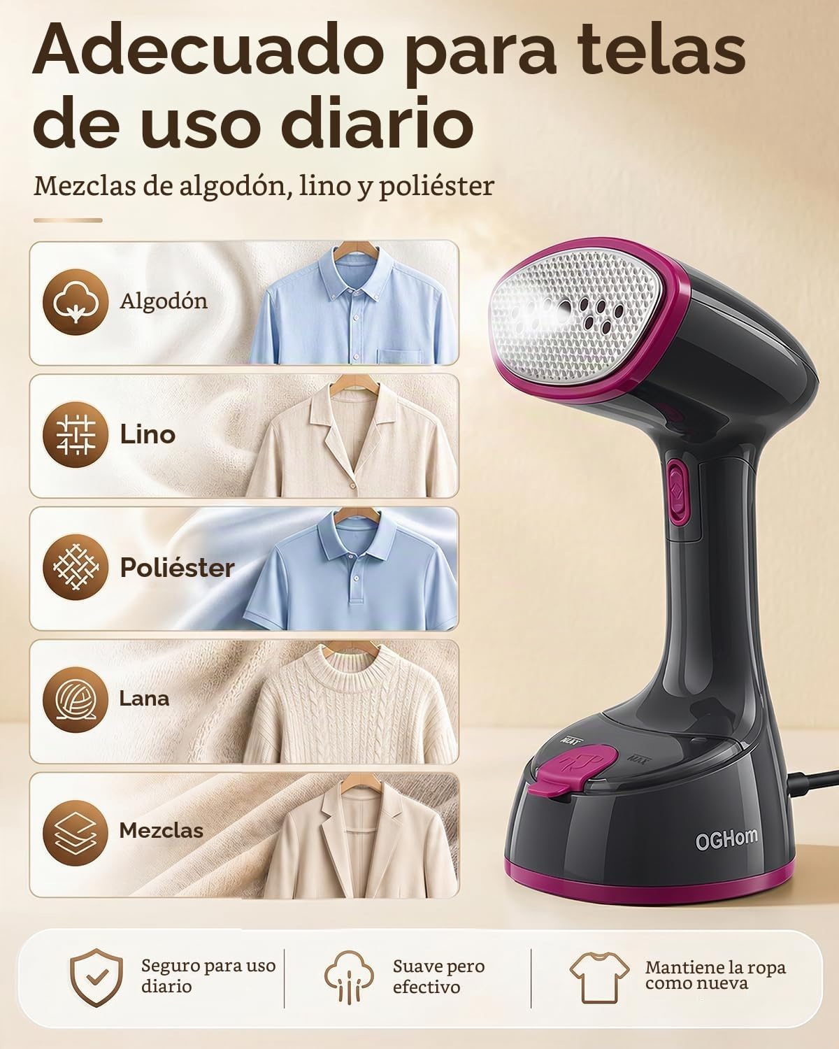 Vaporizador para ropa, vaporizador de ropa de mano para prendas, ca...