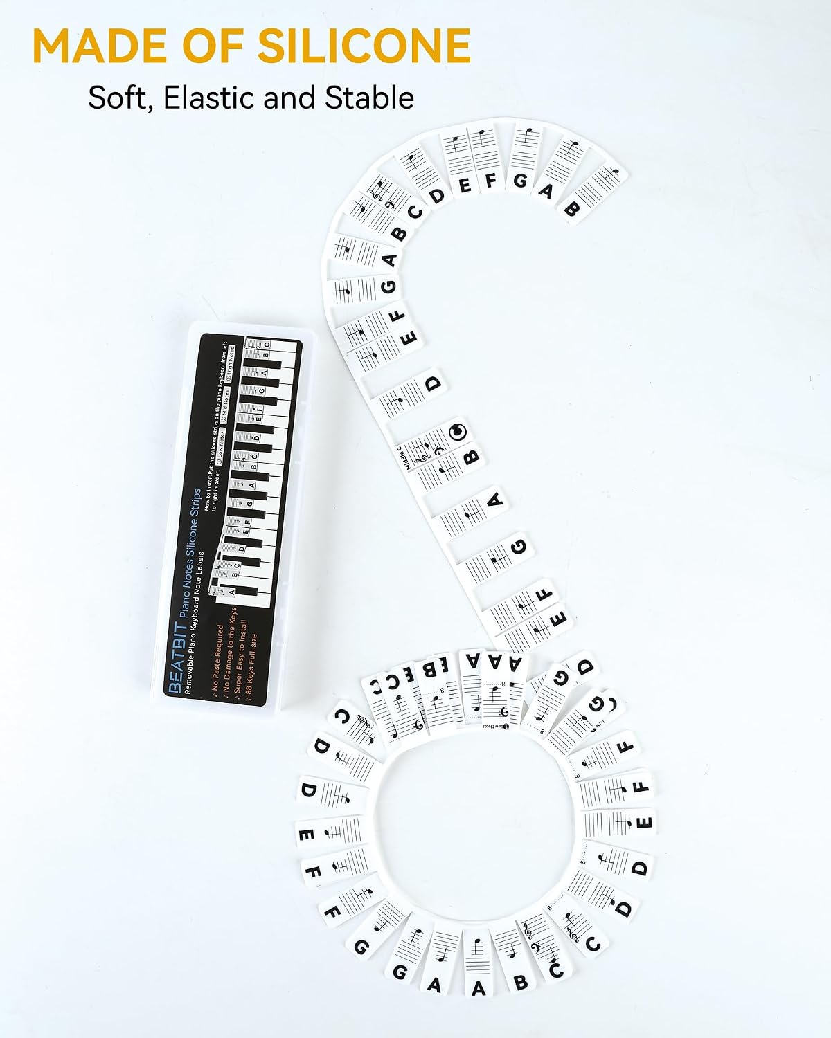 BEATBIT Guía de notas de piano para principiantes, etiquetas extraí...
