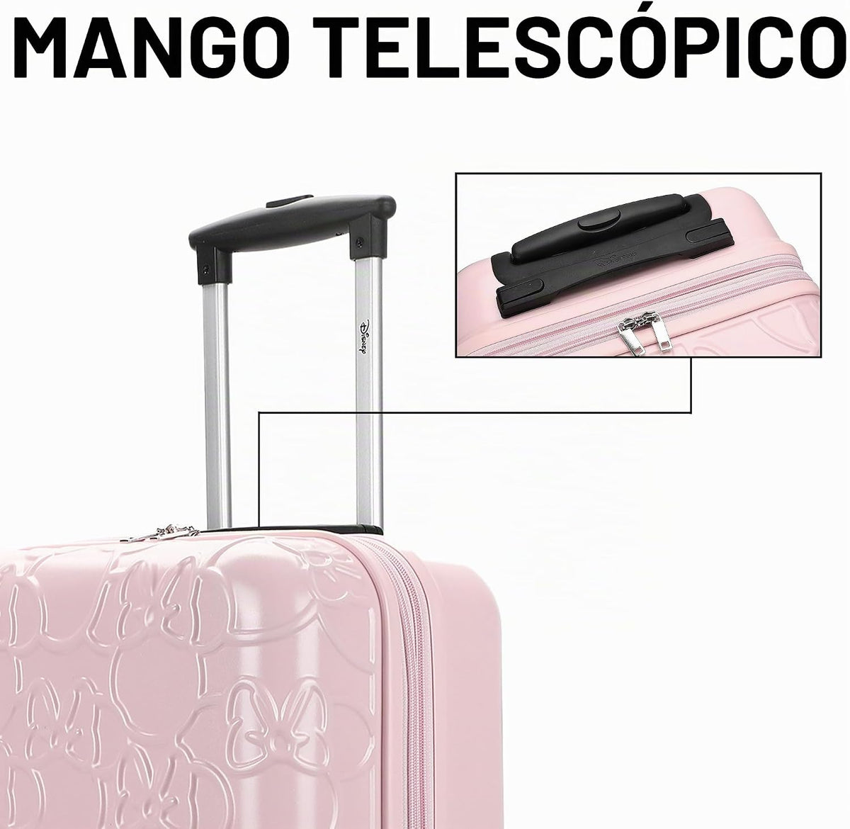 Bioworld Equipaje de mano rígido con ruedas, Minnie Mouse Classic M...