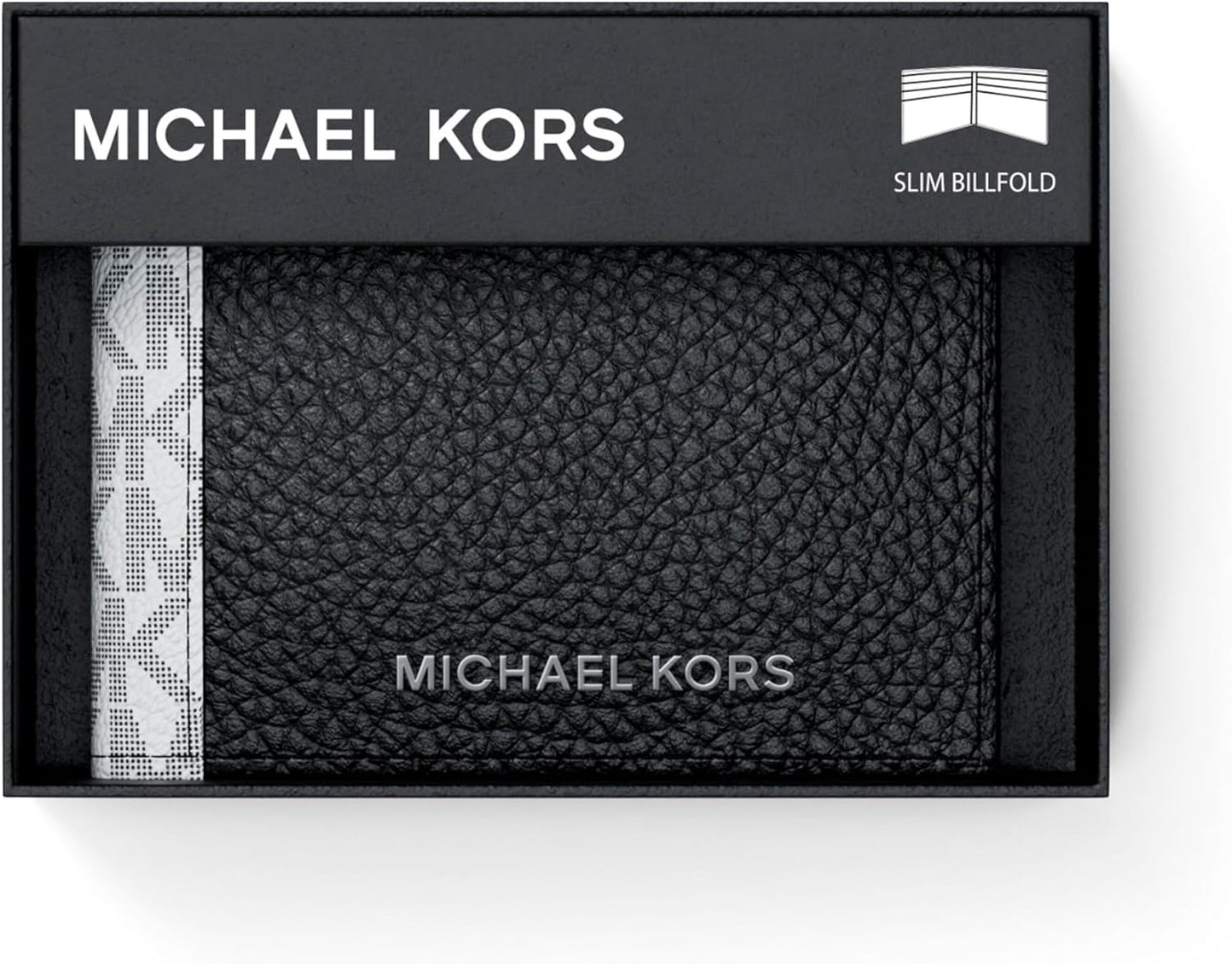 Michael Kors Cartera Billfold Mason para hombre, MK Signature\/Negr...