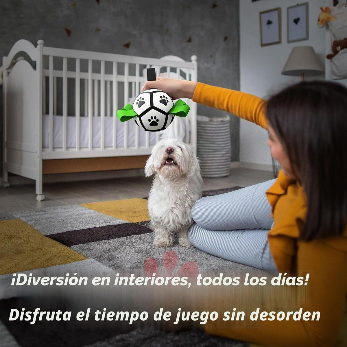 QDAN Juguetes para perros pequeños, pelota de fútbol al aire libre...