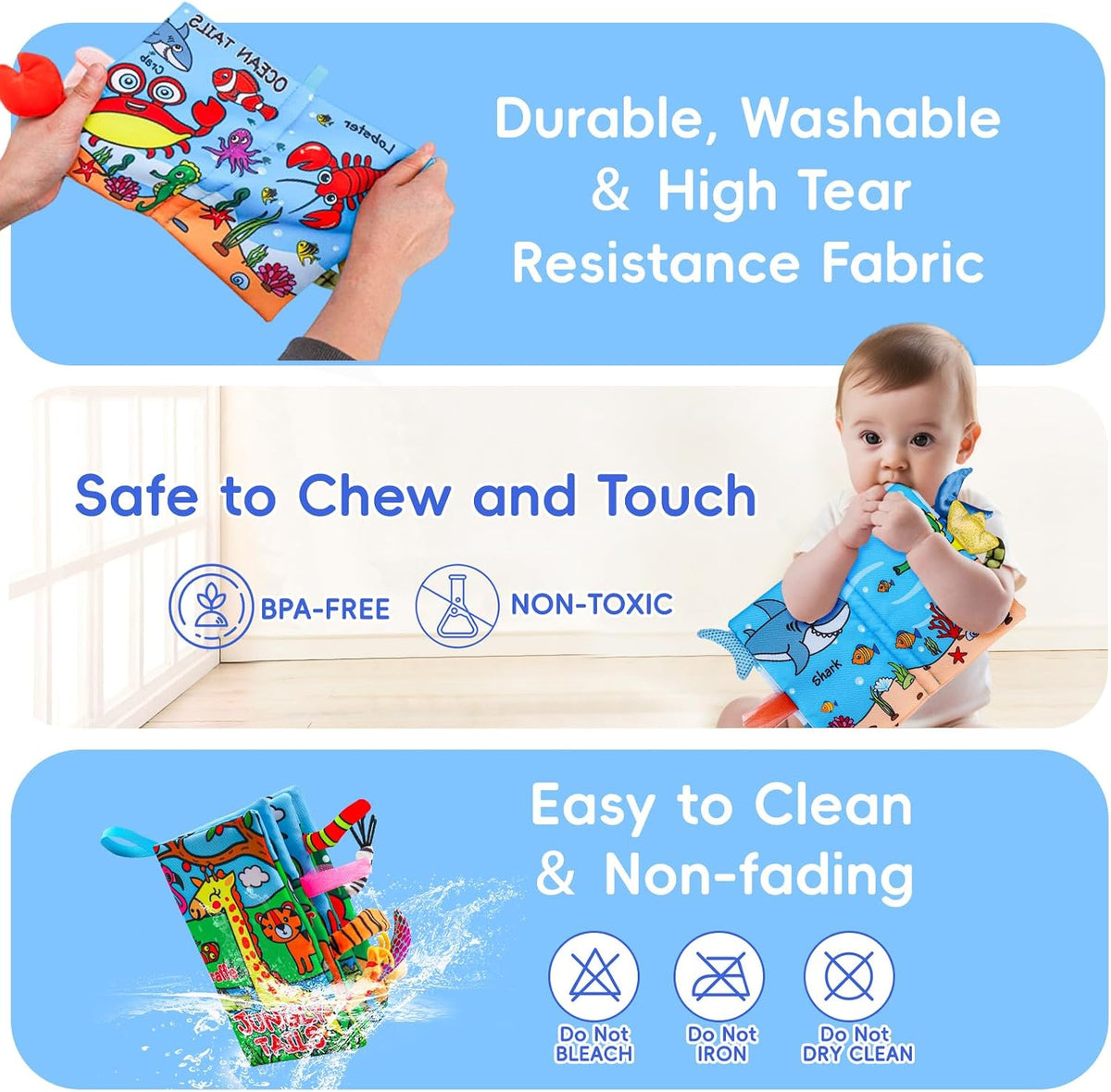 2 libros para bebés de 0 a 6 meses, juguetes para bebés de 0-3, 3,...