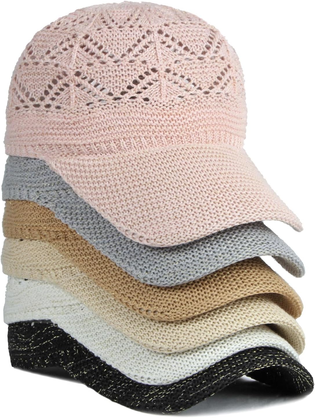 FASHIXD Gorra de béisbol de malla tejida para mujer, de hilo de ver...