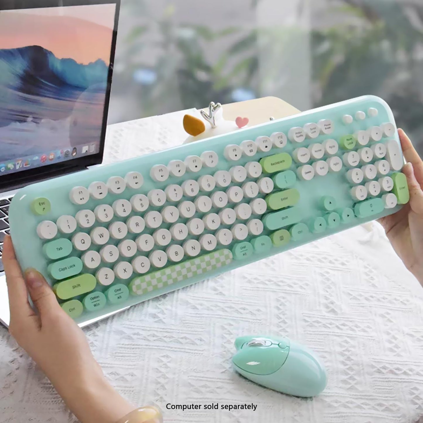SaharaCase - Combo de teclado y mouse inalámbricos con clic silenci...