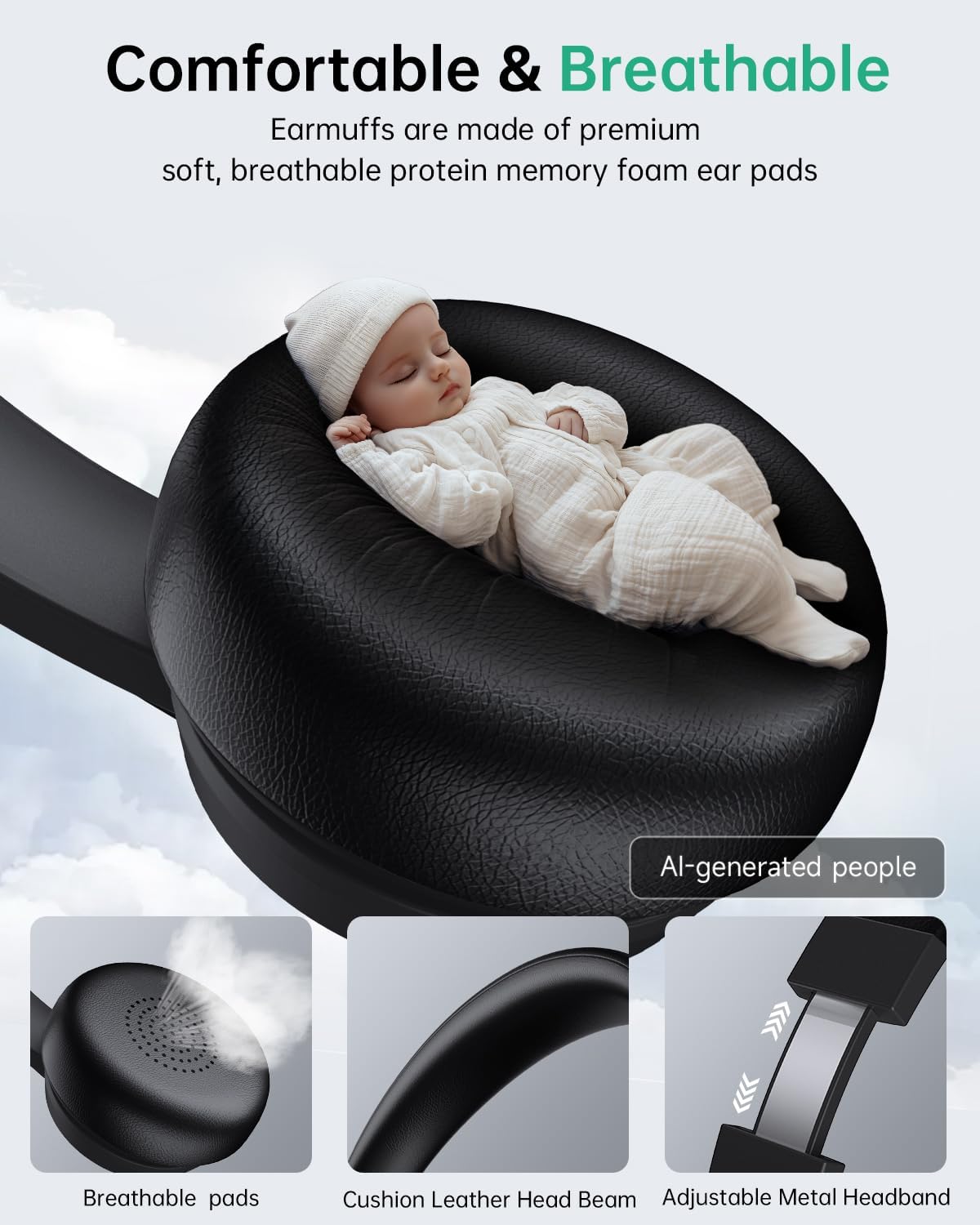 AOC Auriculares inalámbricos con micrófono para trabajar con micróf...