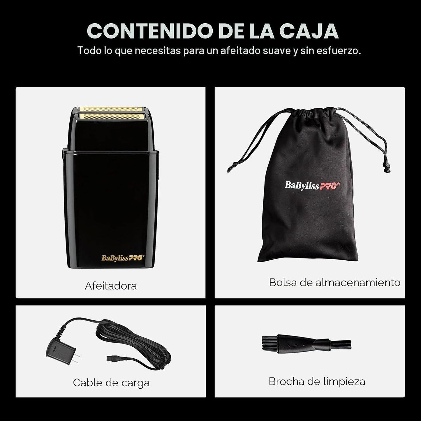 BaBylissPRO METALFX Afeitadora de doble lámina, afeitadora eléctric...