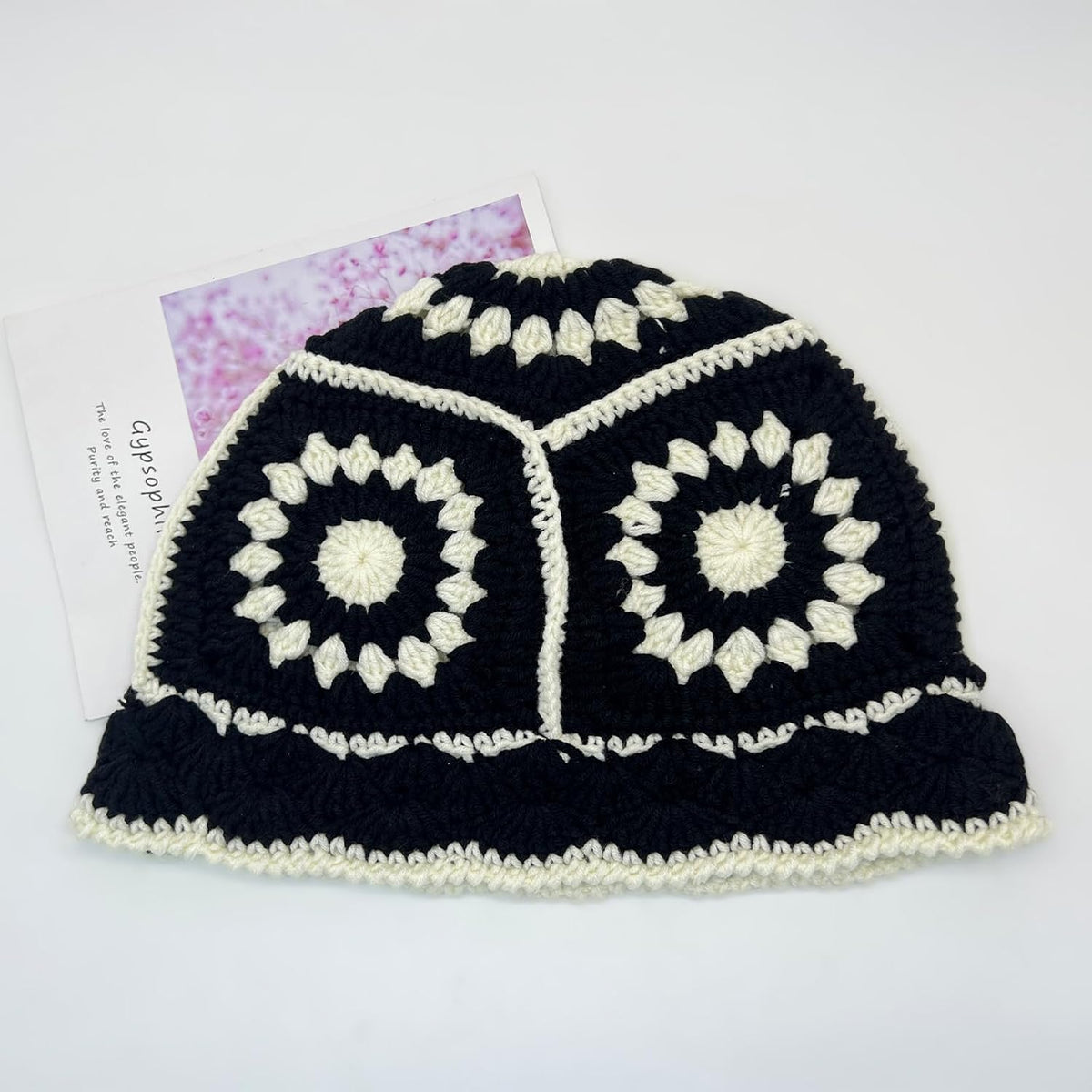 Hshsclth Sombreros de ganchillo para mujer, lindo gorro con patrón...
