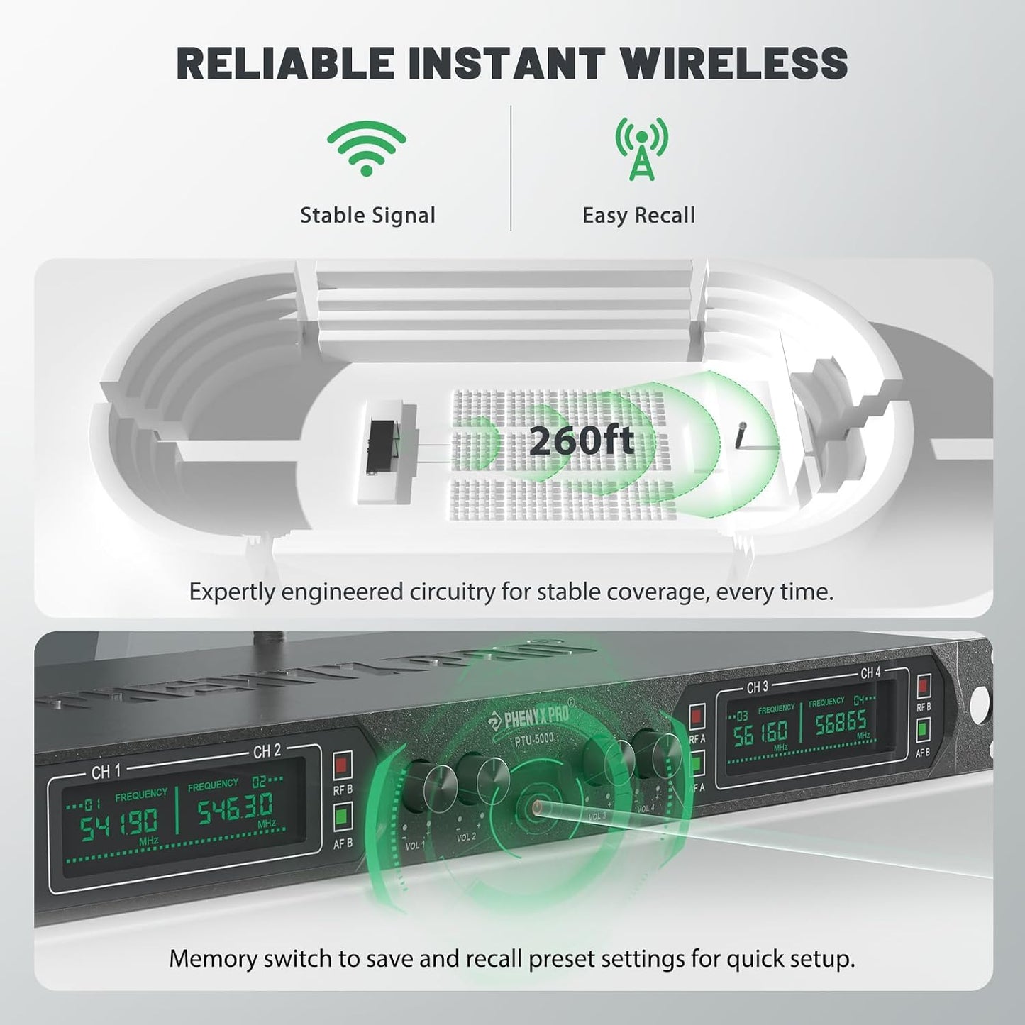 Phenyx Pro Sistema de Micrófono Inalámbrico, Micrófono Inalámbrico...
