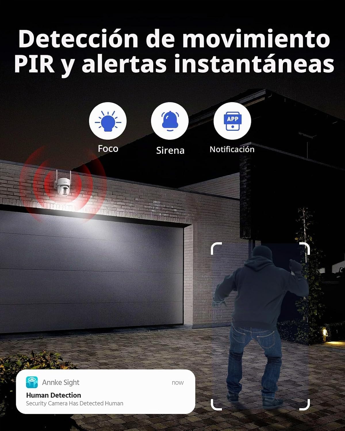 ANNKE Cámara de seguridad inalámbrica 2.5K al aire libre, sistema d...