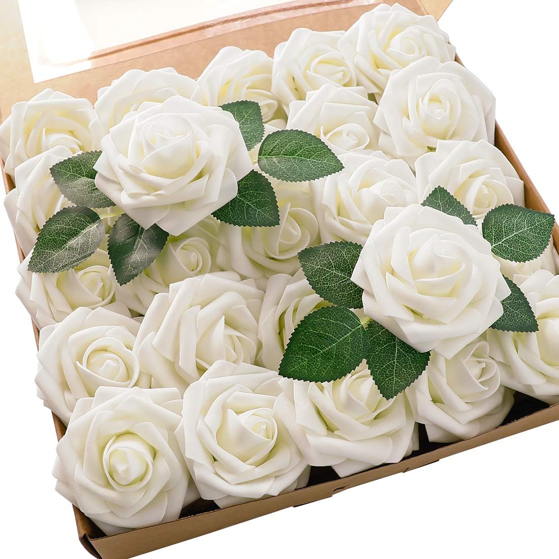 Floroom - Flores artificiales de espuma con aspecto real y tallos,...