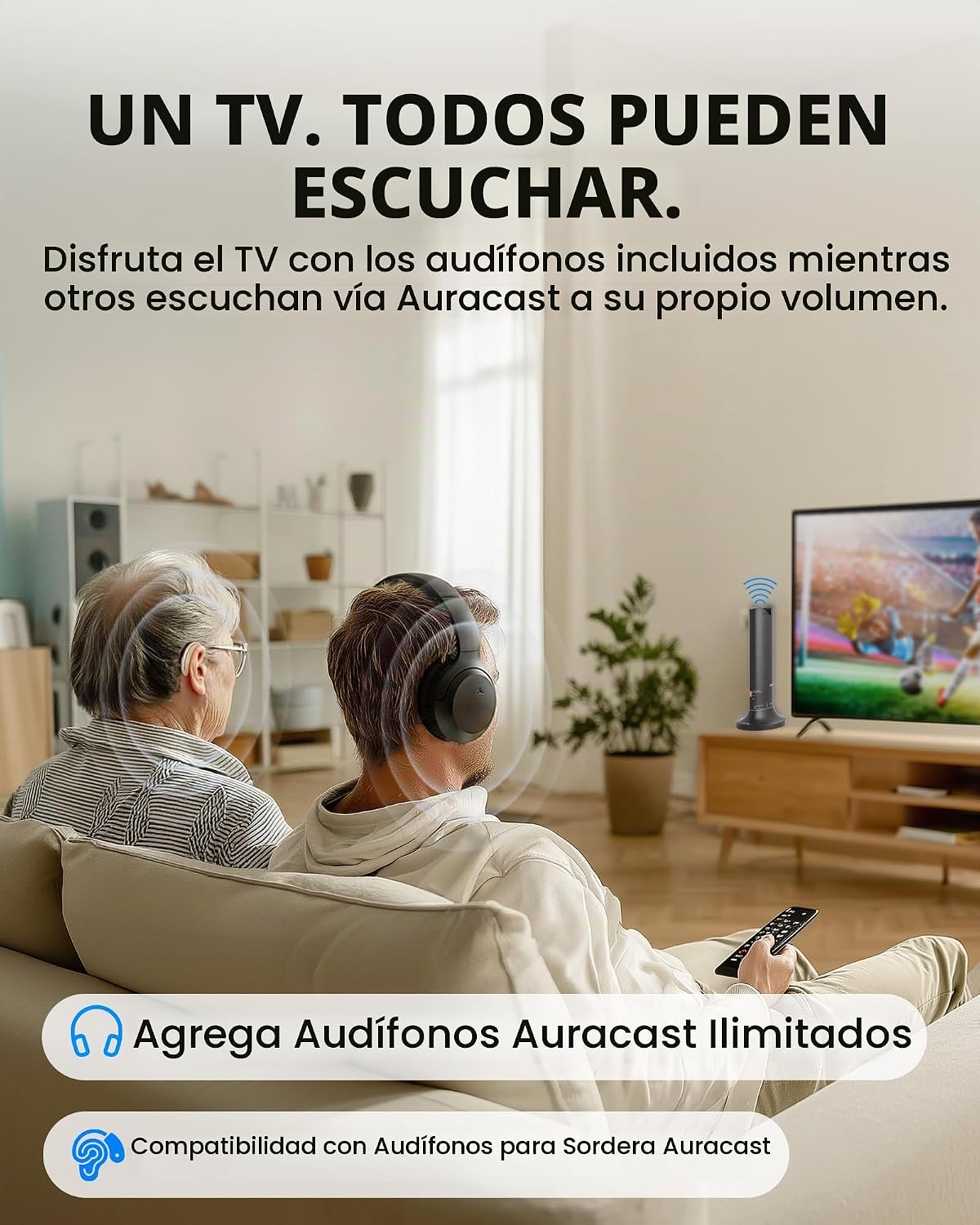 Avantree Opera Aura - Auracast - Auriculares inalámbricos para TV c...