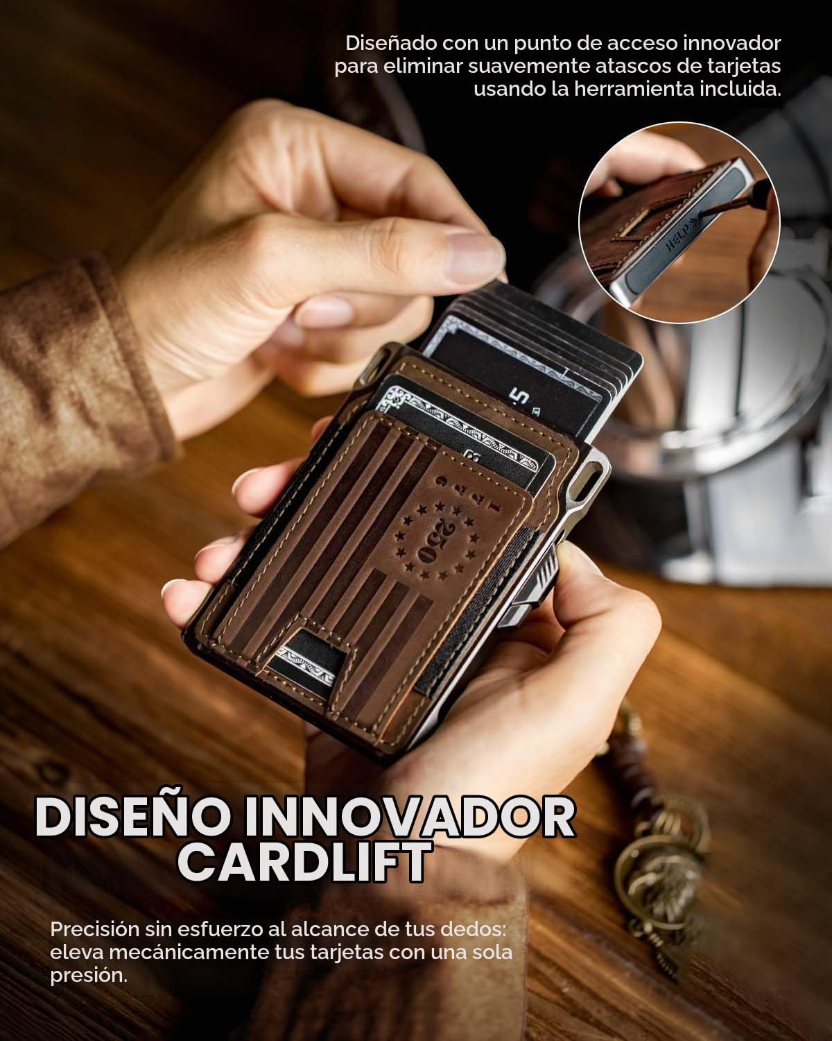 LORZOR Cartera táctica delgada, cartera minimalista para hombres, c...