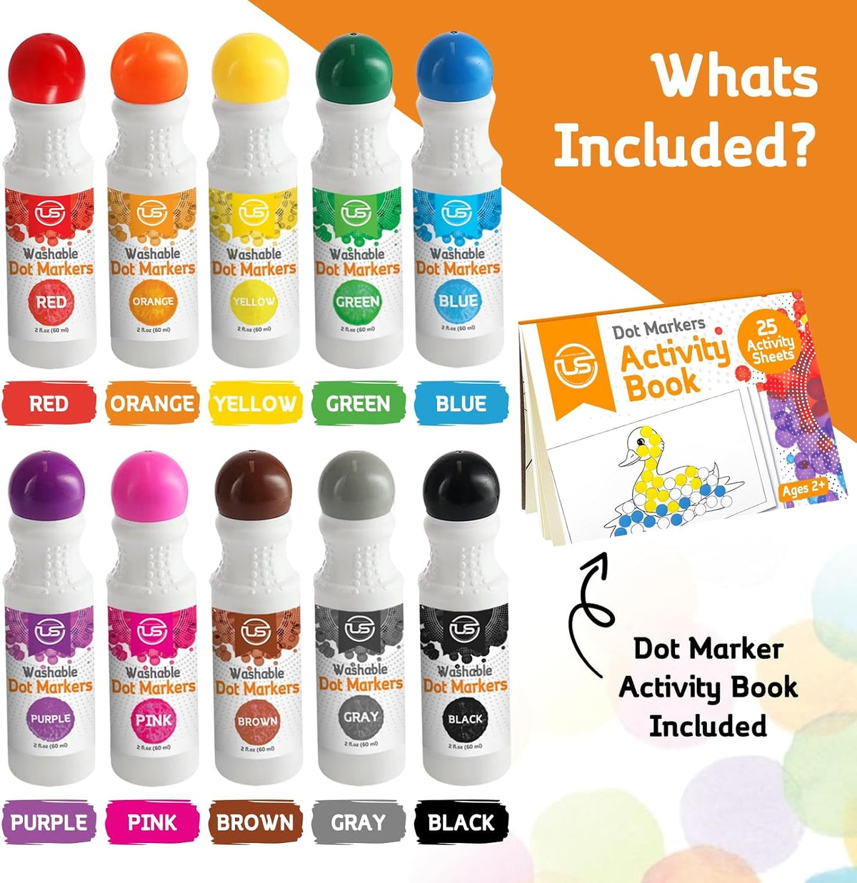 Ultimate Stationery Marcadores de puntos para niños pequeños de 1 a...