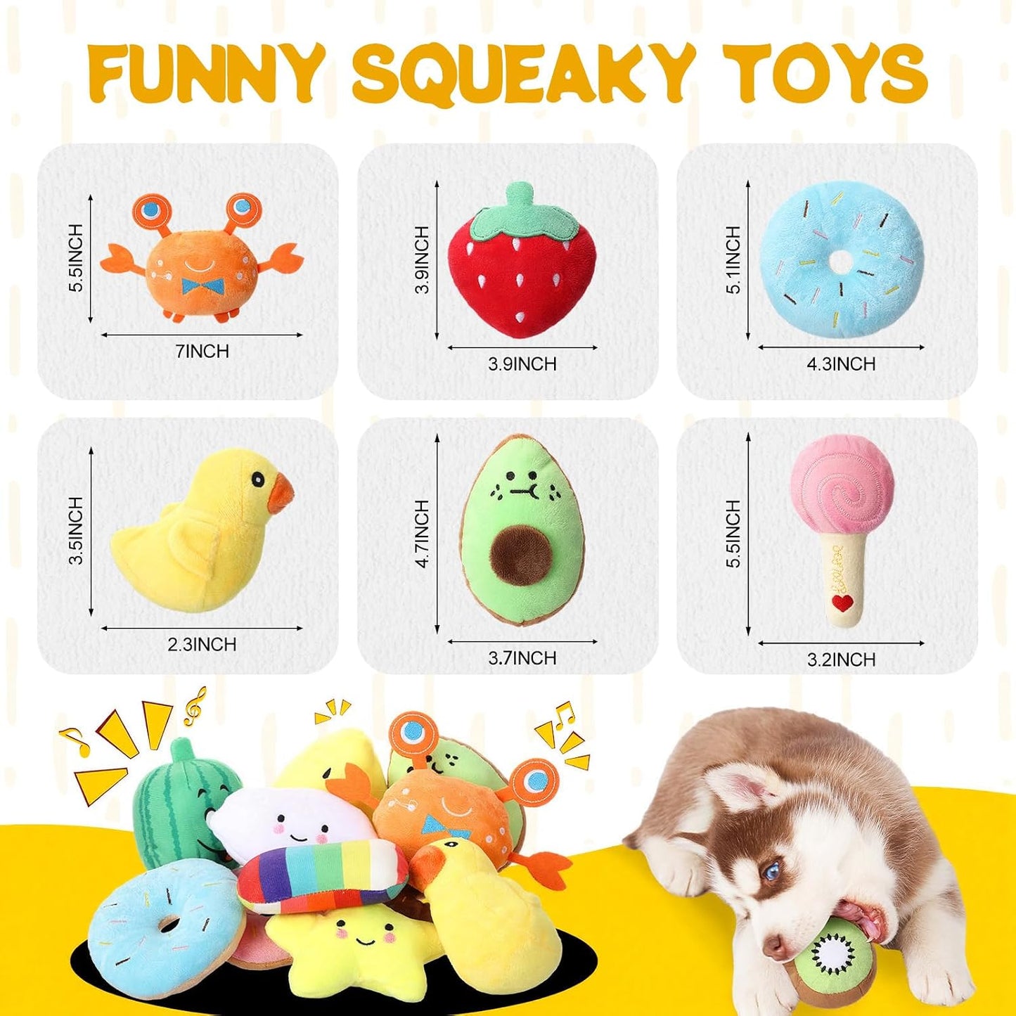 Soulchen Paquete de 100 juguetes para perros pequeños, juguete chir...