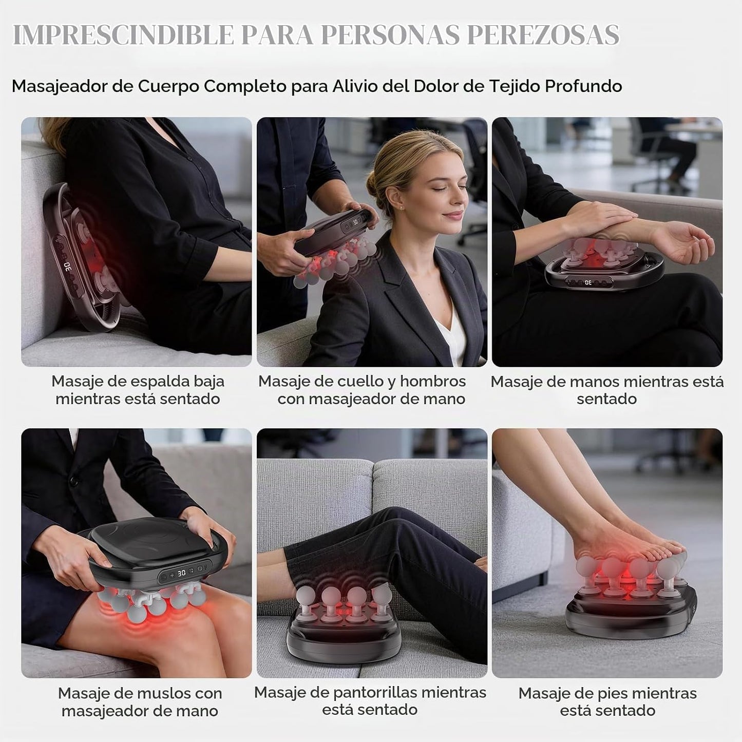 Pistola de masaje de 16 cabezas de tejido profundo, masajeador musc...