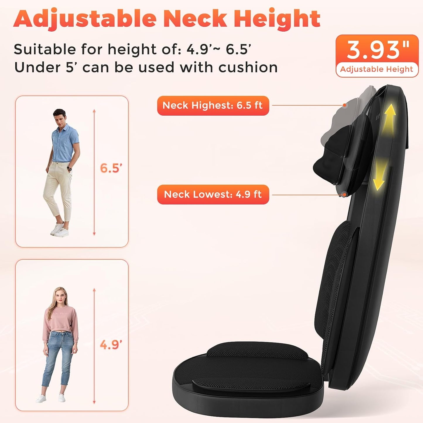 DTKLPQ Shiatsu Masajeador de cuello y espalda para aliviar el dolor...