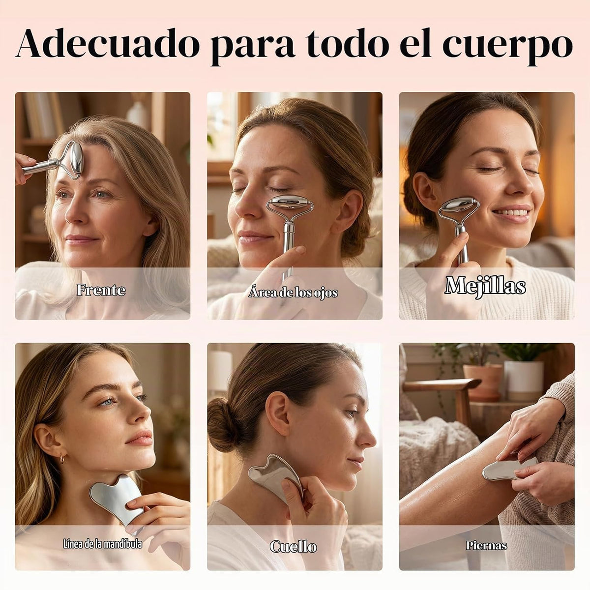 BAIMEI IcyMe - Juego de herramientas y rodillos faciales de acero |...