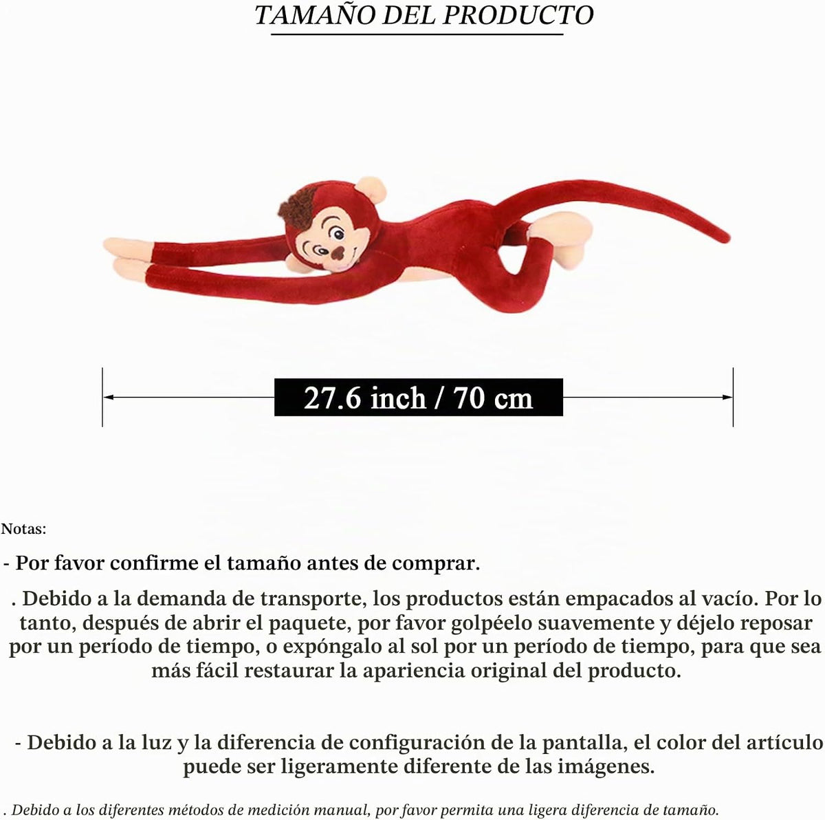 zhidiloveyou 27.6 "Monos Colgantes Animales De Peluche Lindo Mo...