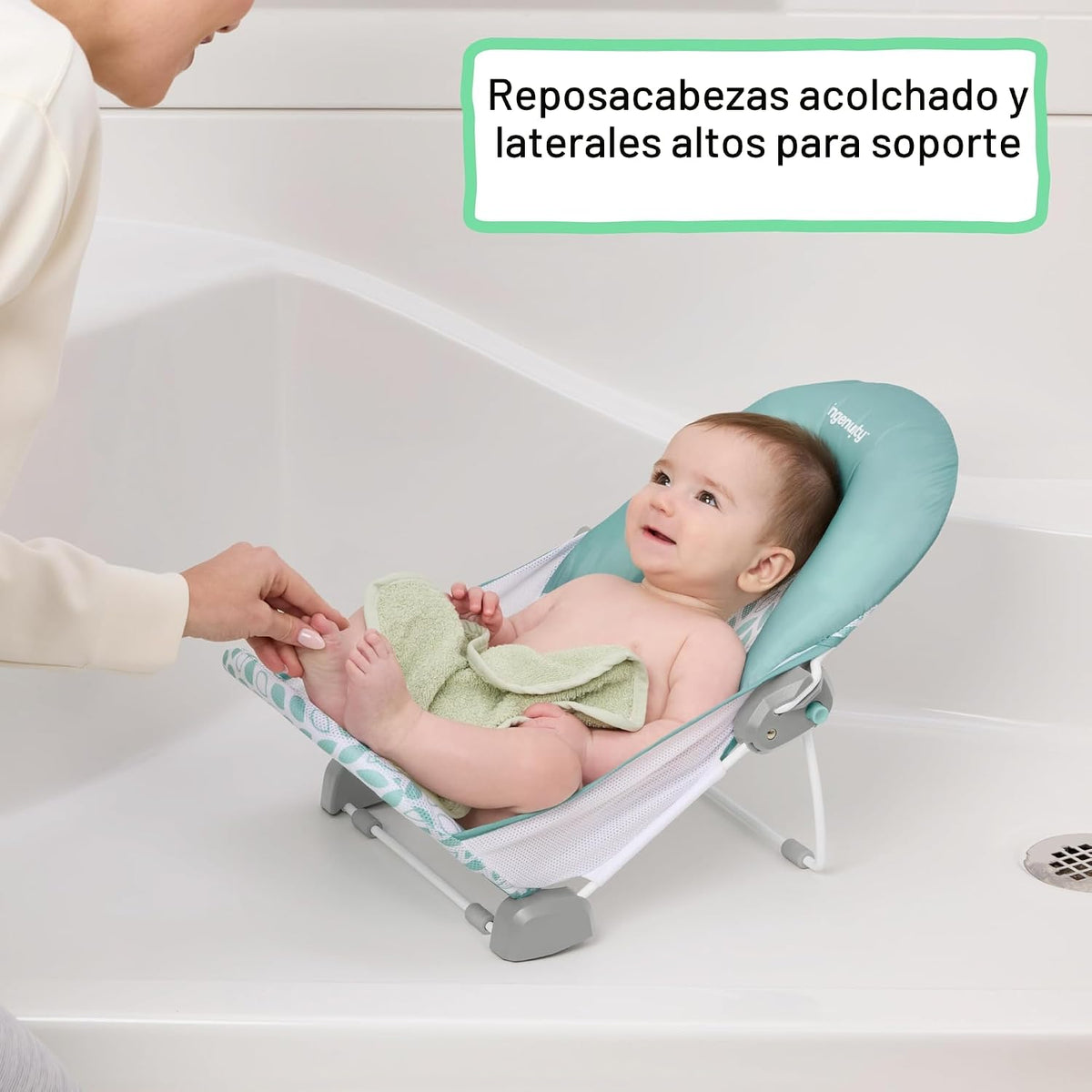 Ingenuity Bañera plegable de 2 posiciones, soporte de baño de 2 pos...