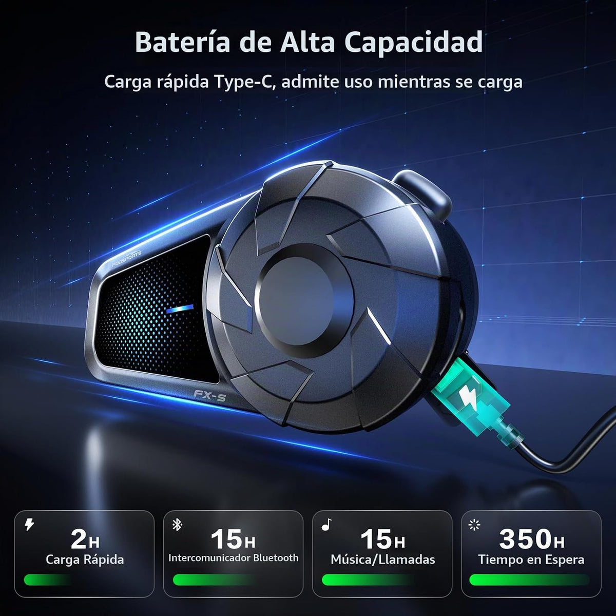 Fodsports FX-S - Auriculares Bluetooth para motocicleta V5.4, siste...