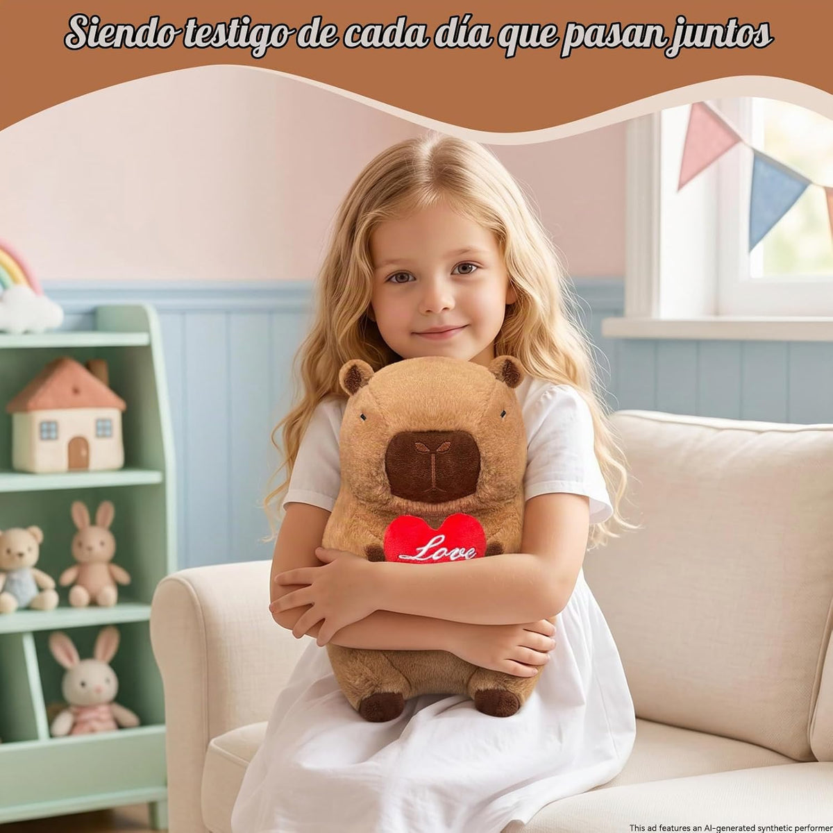 SHINUOER Lindo peluche de Capibara con corazón rojo de 12 pulgadas...