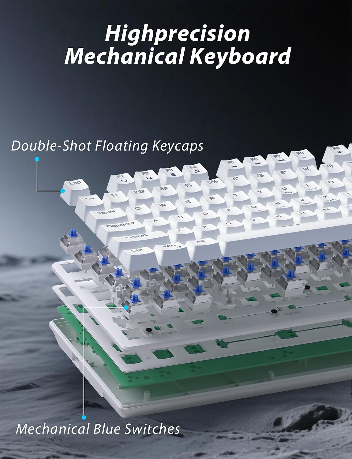 Combo de teclado mecánico inalámbrico y mouse, teclado para juegos...