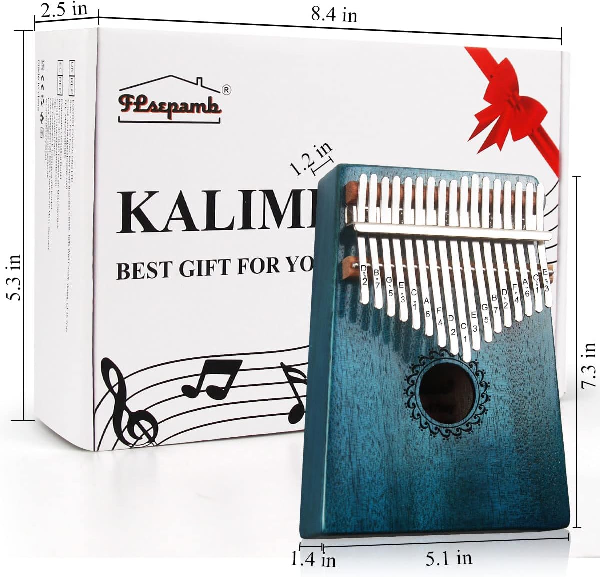 Kalimba - Piano de pulgar de 17 teclas, piano portátil de dedo Mbir...