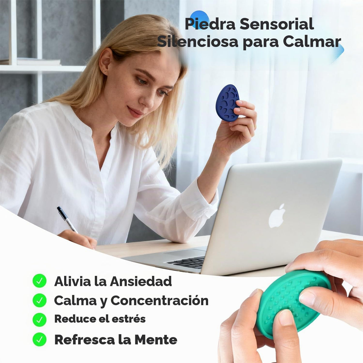 Juguetes antiestrés para adultos piedras sensoriales: paquete de 8...