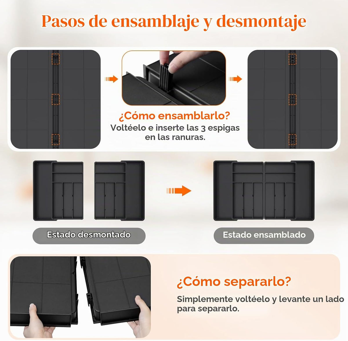 Lifewit Organizador Grande de Cajón para Cubiertos, Expandible de 1...