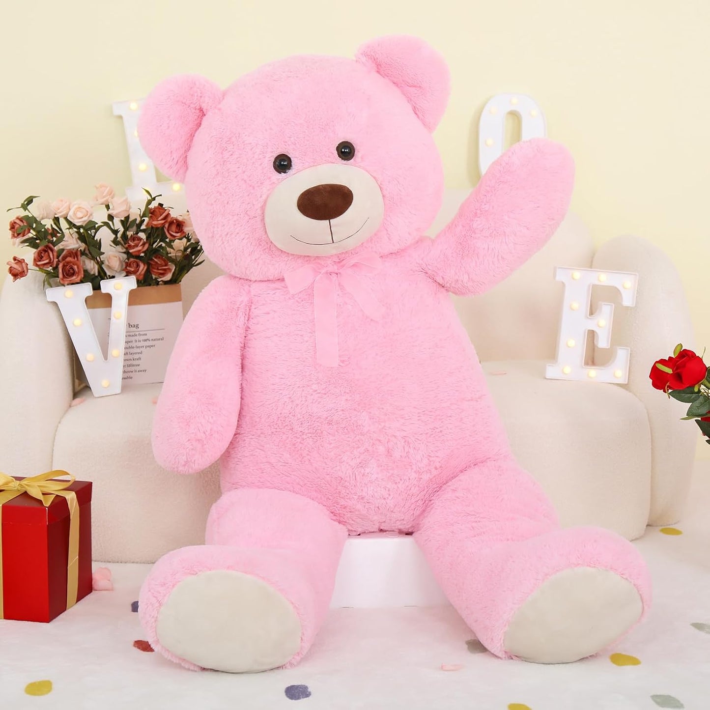 MorisMos Oso de Peluche Gigante Animal de Peluche 4 Pies, 51 pulgad...