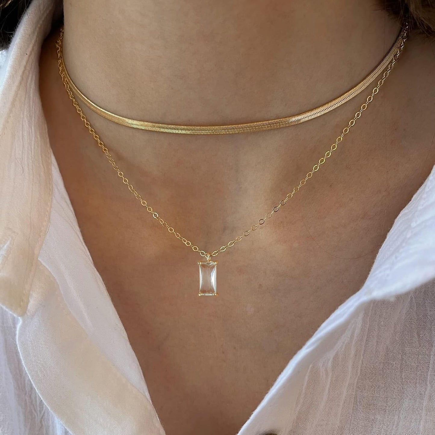 NECOCY - Collares delicados chapados en oro de 14k\/plata con circo...