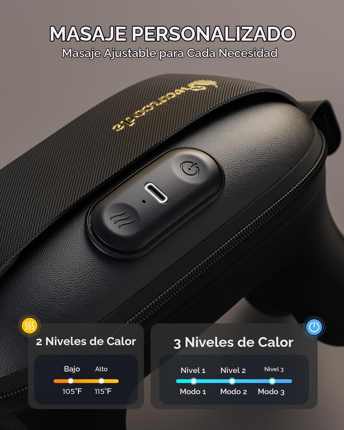 swancode Masajeador de cuello y hombros para aliviar el dolor de te...