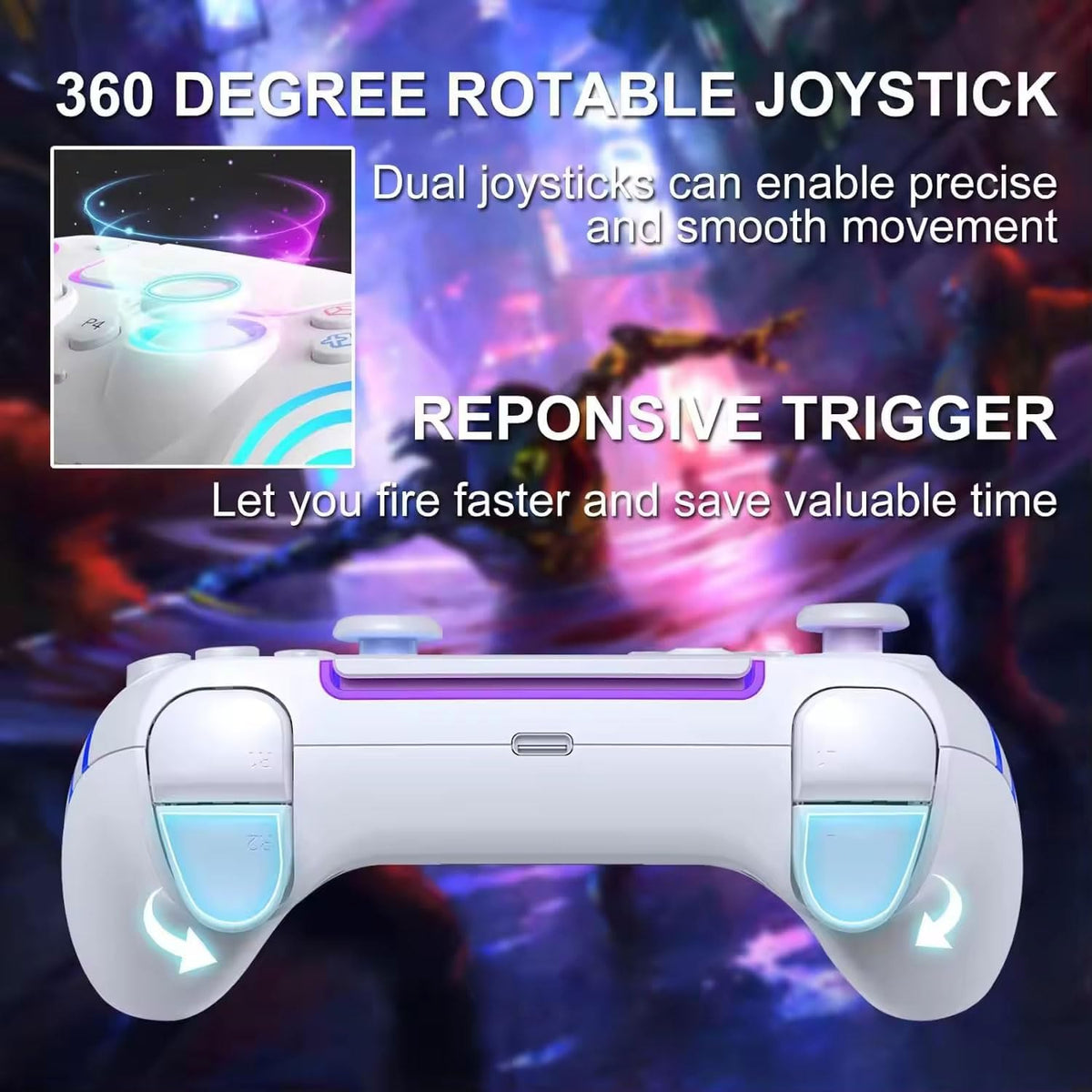 Controlador de juego inalámbrico RGB para PlayStation 5, reemplazo...