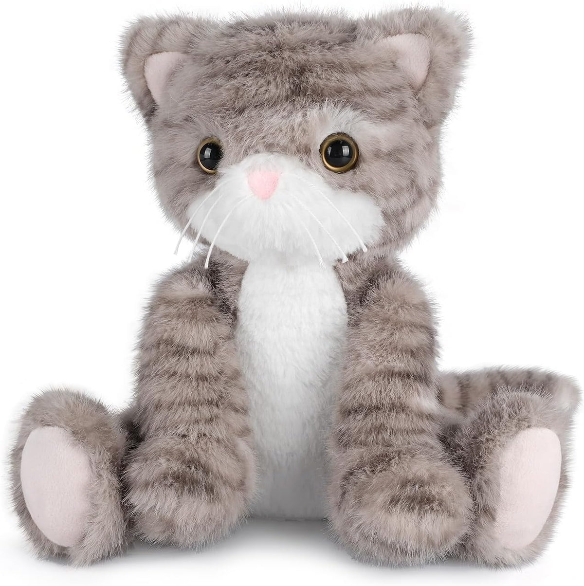 SuzziPals Peluche de gato gris calentable y refrigerable, almohadil...