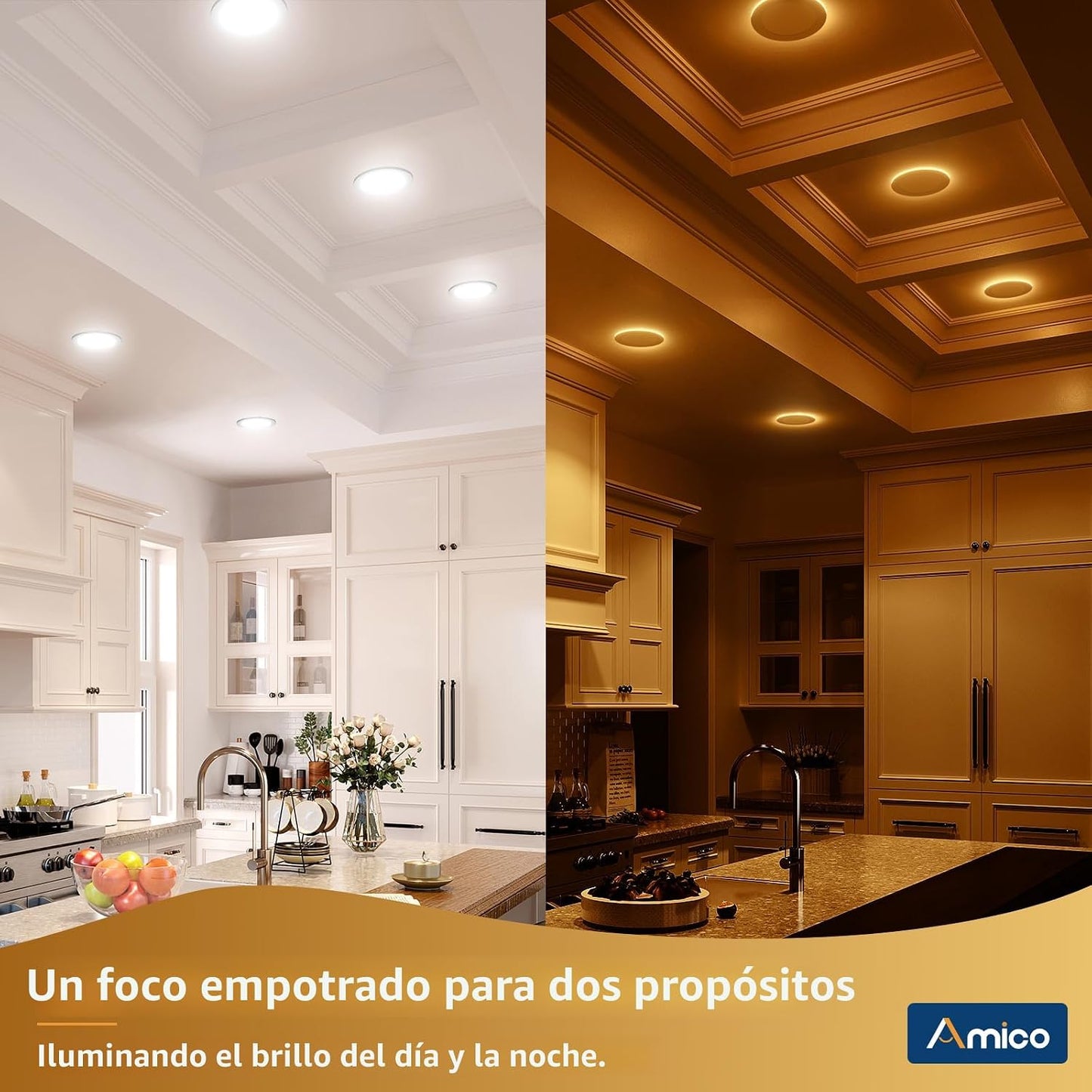 Amico paquete de 12 luces de techo empotrables de 6 pulgadas, 5 CCT...