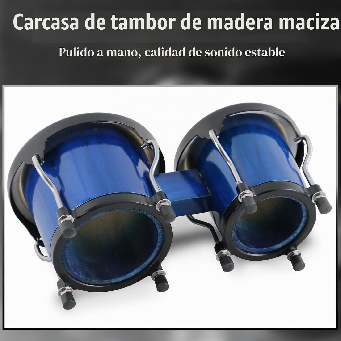 VANPHY Juego de Bongos de Madera para Principiantes Bongo Natural A...