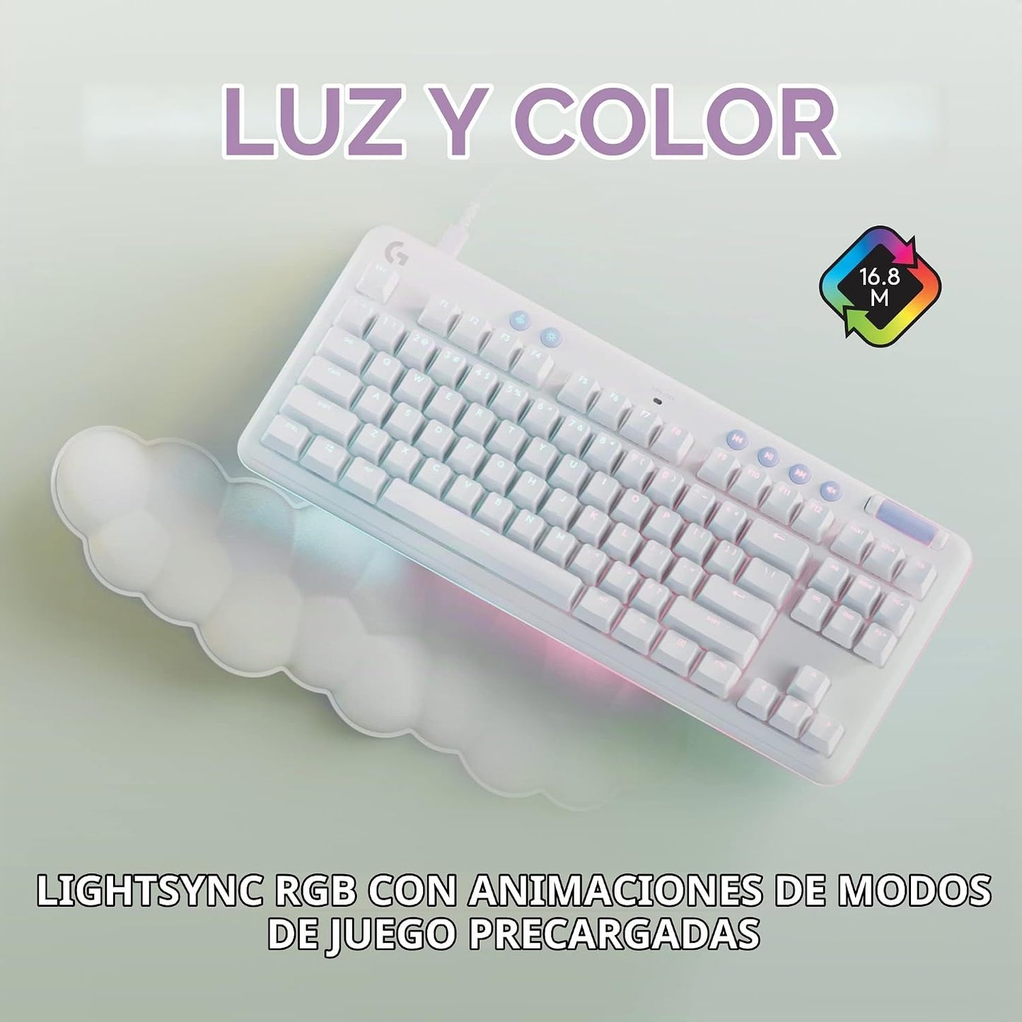 Logitech G Teclado 713 para juegos con cable con iluminación LIGHTS...