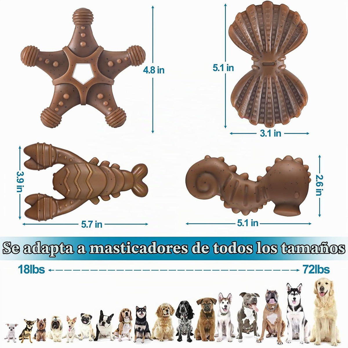 PETSTA Juguetes resistentes para perros masticadores agresivos, jug...