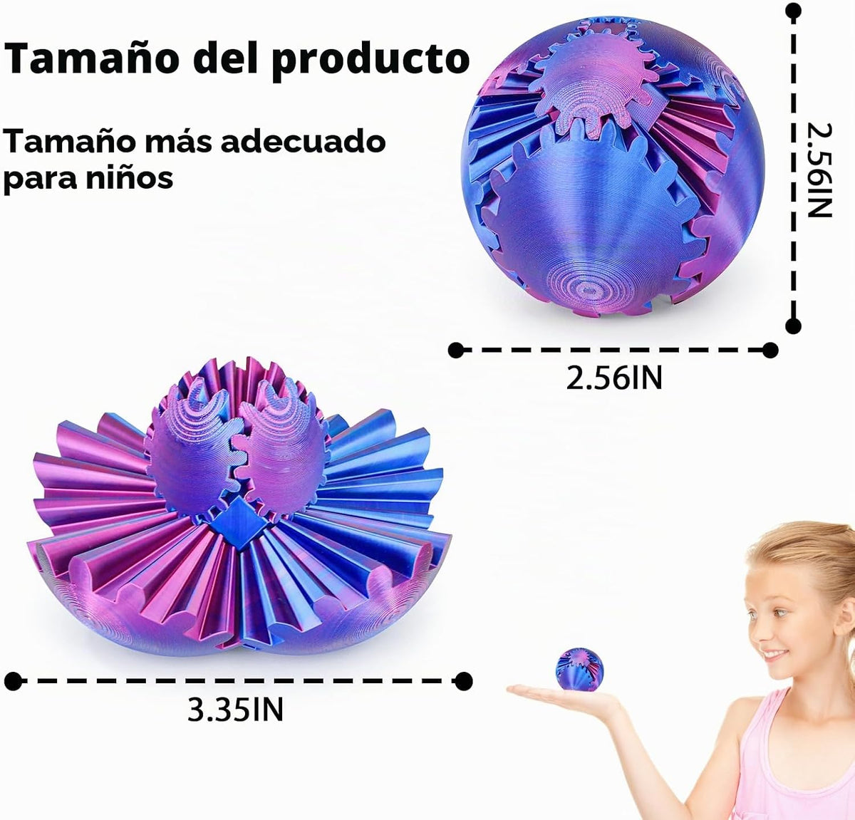 Cubo Juguete Fidget Bola de Engranajes Impreso en 3D, Juguetes Fidg...