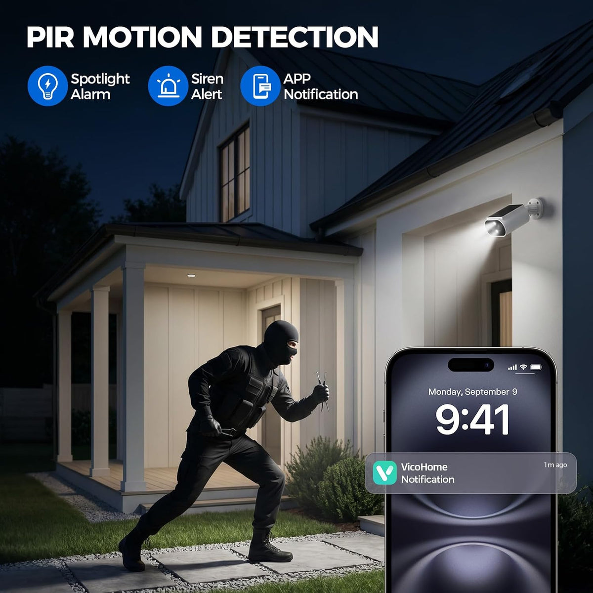 AlkiVision Cámaras de seguridad solares inalámbricas para exteriore...