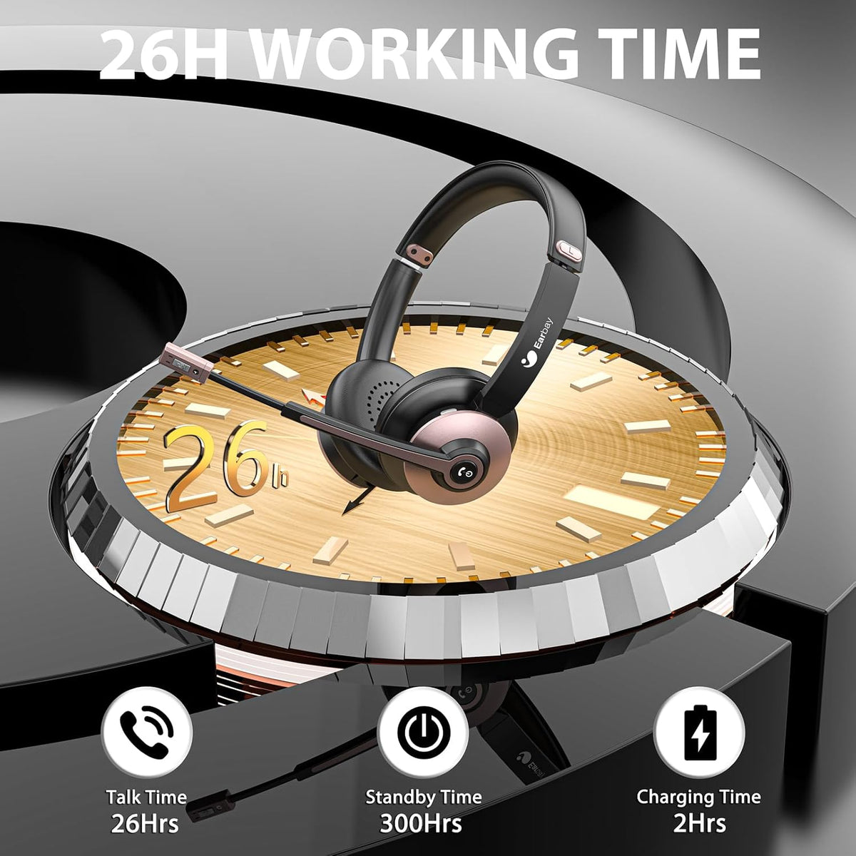 Auriculares inalámbricos con micrófono para el trabajo, auriculares...
