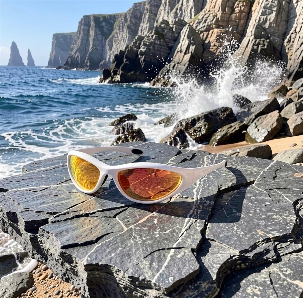 ADE WU Gafas de sol Y2K Rave de moda envolventes gafas de sol depor...