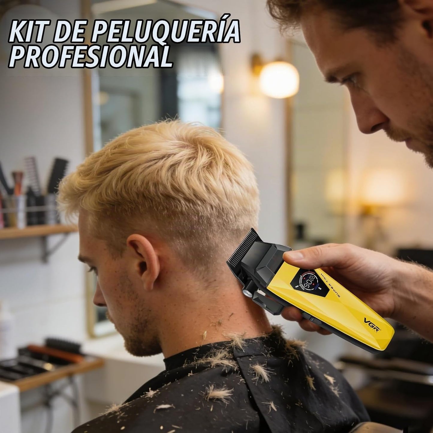 VGR 877S3 - Cortadora de pelo para hombre, kit profesional de corte...