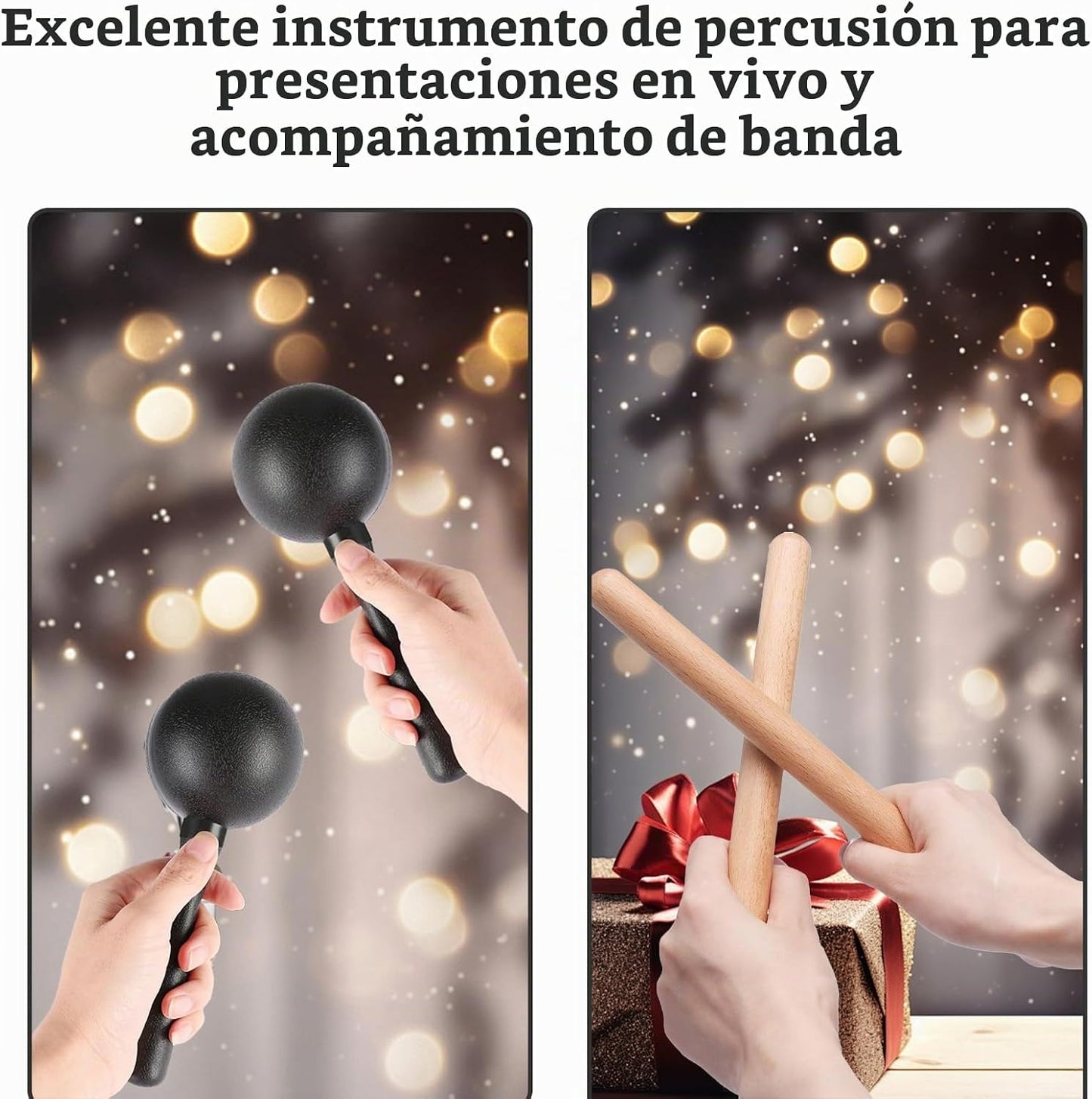 MOONBACK Pandereta para iglesia de adultos de 8 pulgadas, instrumen...