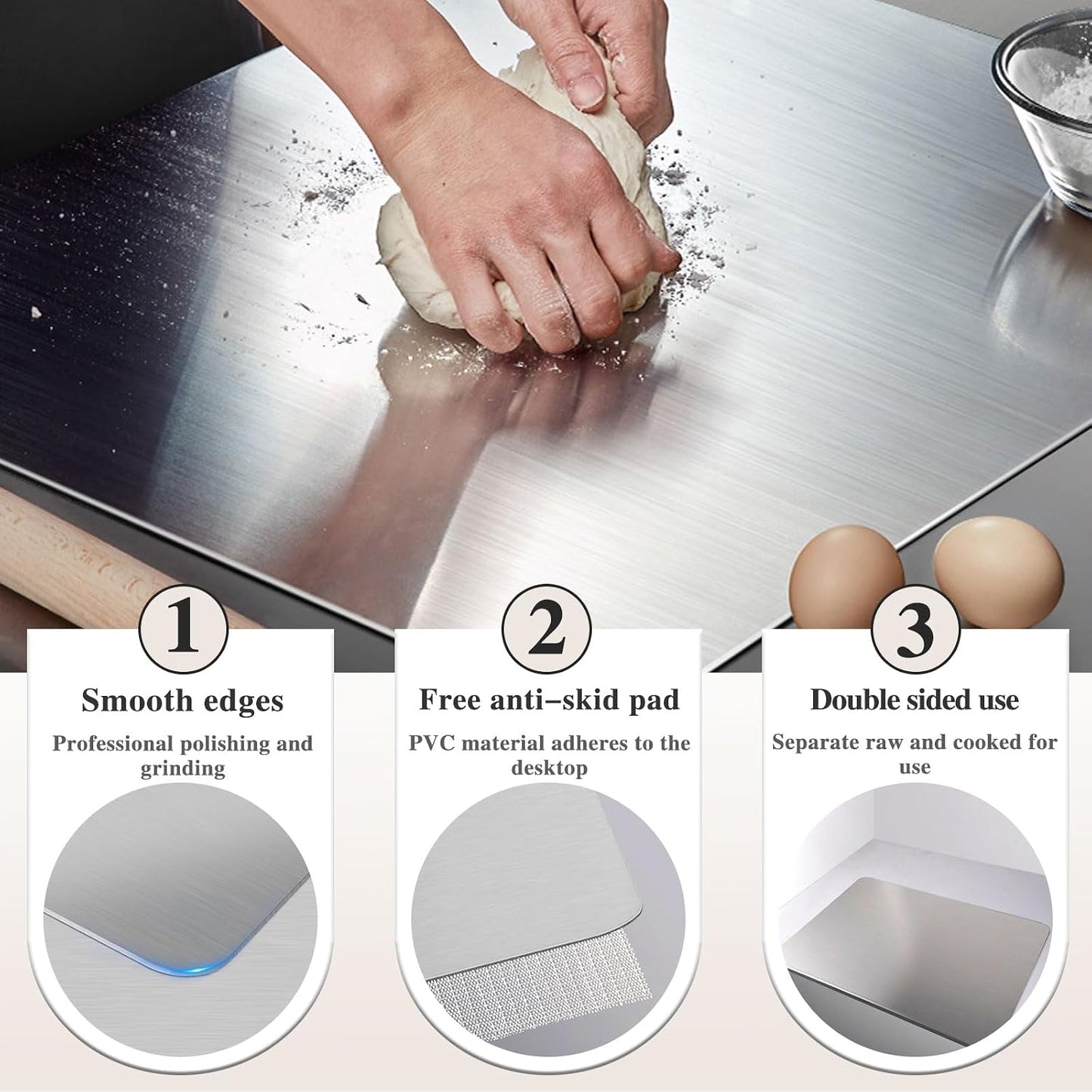 Tabla de cortar de acero inoxidable para cocina - Tablas de cortar...