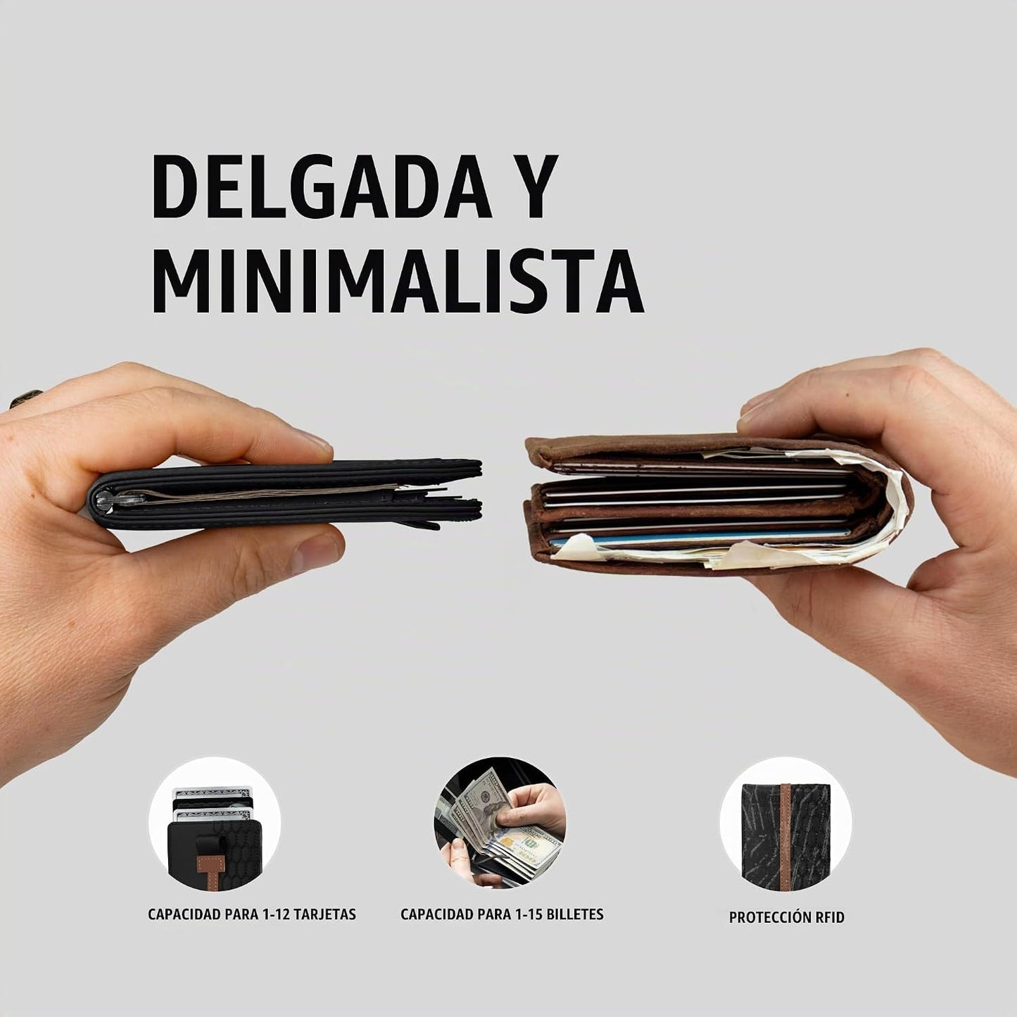 Kings Loot Billetera - Billetera Minimalista para Hombres con Bolsi...