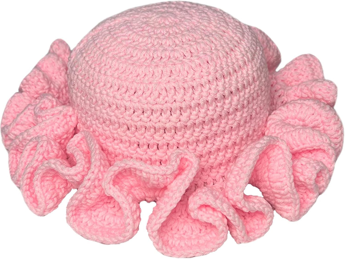Hshsclth Sombrero de Crochet Sombreros de Cubo Tejidos de Color Sól...