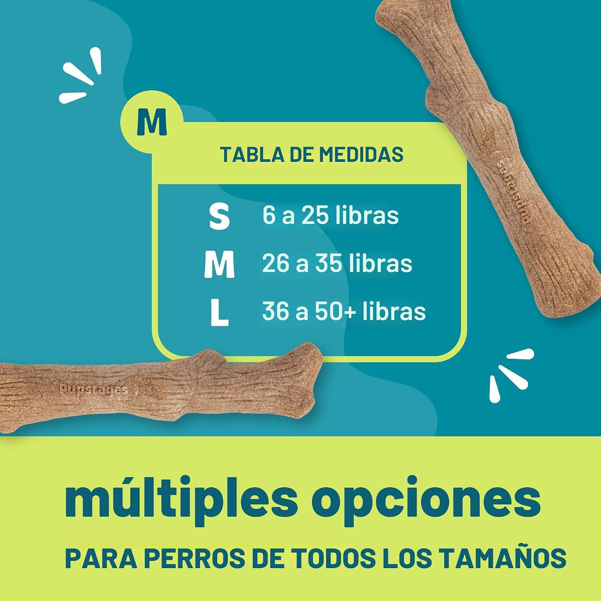 Petstages Dogwood Juguete Masticable Duradero para Perros, Mediano...